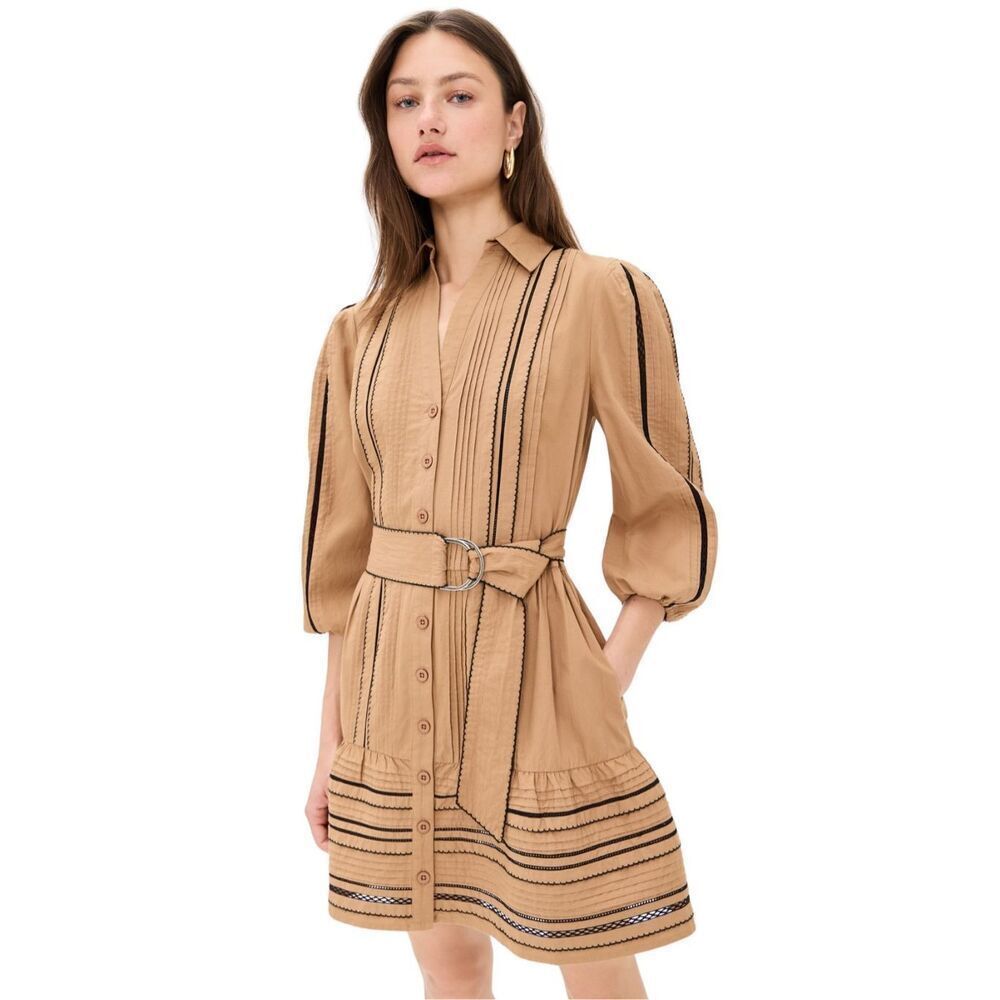 Shoshanna Towns Dress in Tan Size 6